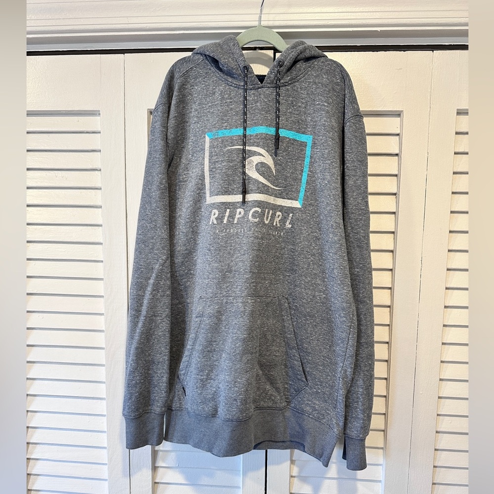 Rip Curl Charcoal Hoodie with Teal Accents
